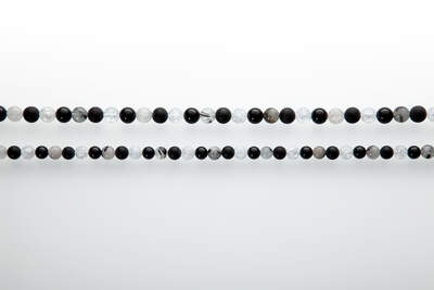 Křišťál + křišťál s turmalínem + onyx korálky