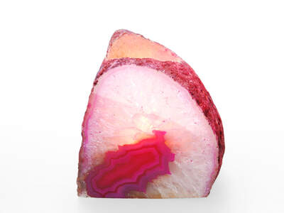 Achát nábrus svícen růžový