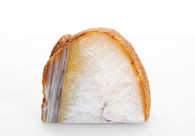 Achát nábrus křemený svícen natur